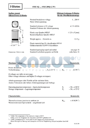 SMZ22Q datasheet - Surface mount Silicon power Z-diode