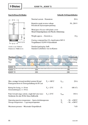 KMSF71 datasheet - Fast Si press fit diode