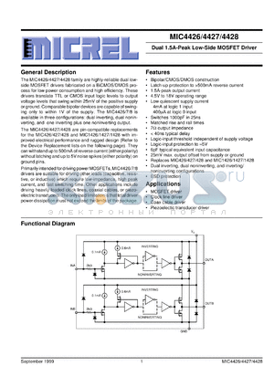 MIC4428 datasheet - Dual 1.5A-Peak Low-Side MOSFET Driver