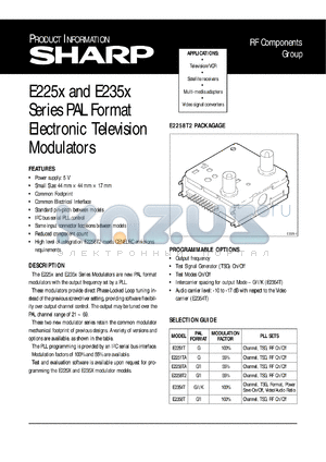 E2258TA datasheet - PAL format electronic television modulators