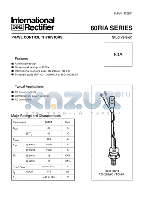 81RIA40M datasheet - Phase control thyristor