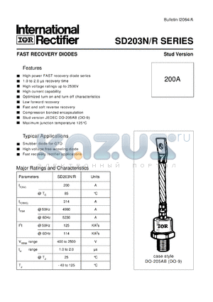 SD203R12S20PBC datasheet - Fast recovery diode