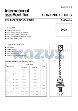 SD600R32PSC datasheet - Standard recovery diode