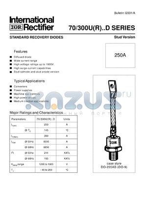 70UFR160AYPD datasheet - Standard recovery diode