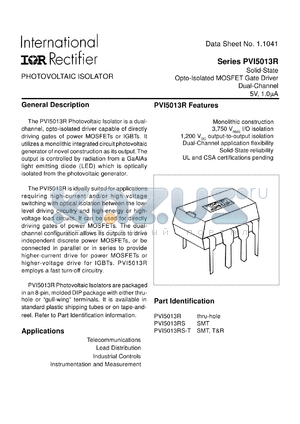 PVI5013RS datasheet - Photovoltaic isolator
