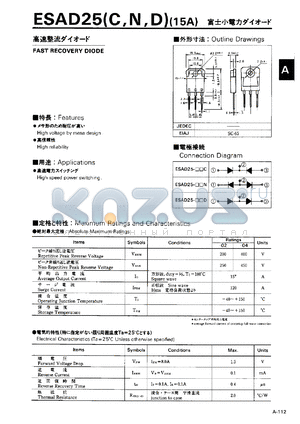ESAD25-C datasheet - Fast recovery diode
