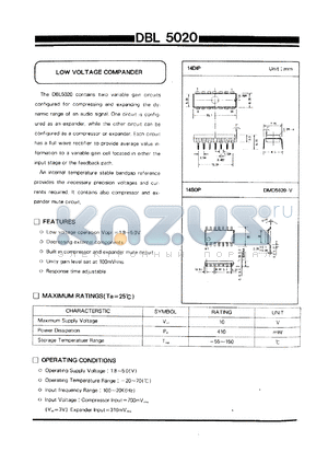 DBL5020-V datasheet - Low voltage compander