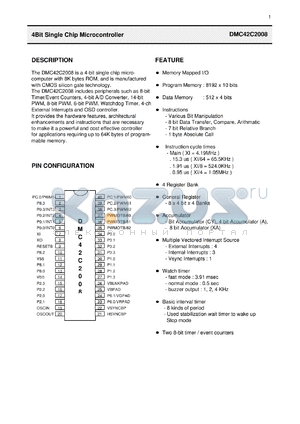 DMC42P2008 datasheet - 4bit single chip microcontroller (OTP version)