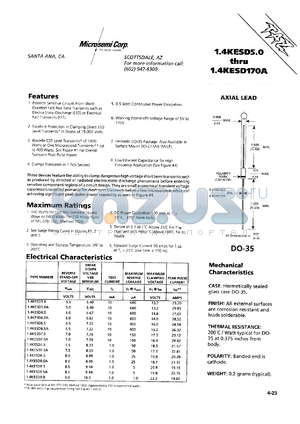 1.4KESD11C datasheet - Transient Voltage Suppressor