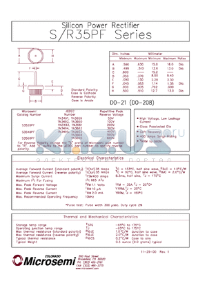 1N3491R datasheet - Standard Rectifier (trr more than 500ns)