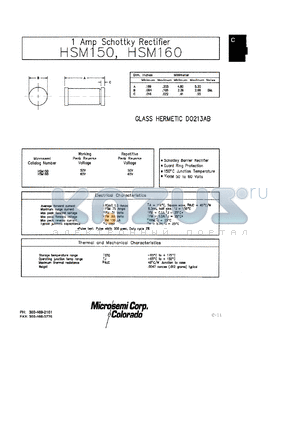 HSM150MELF datasheet - Schottky Rectifier