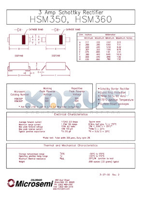 HSM350G datasheet - Schottky Rectifier