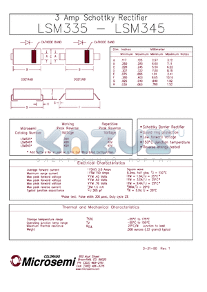 LSM335J datasheet - Schottky Rectifier