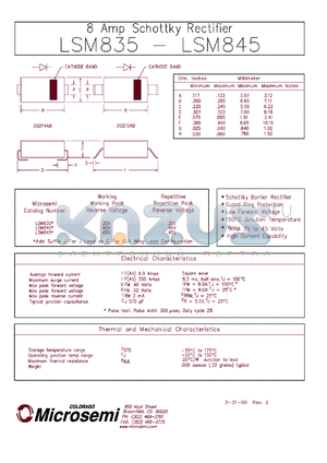 LSM840J datasheet - Schottky Rectifier