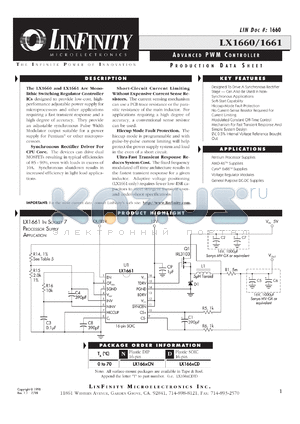 LX1660CD datasheet - PWM Controllers
