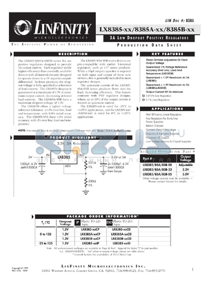 LX8385-33CDD datasheet - Low Drop Out Regulator - Positive Fixed