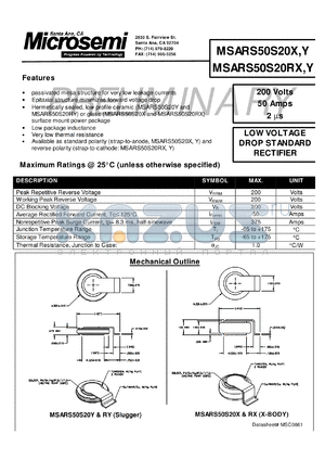 MSARS50S20Y datasheet - Standard Rectifier (trr more than 500ns)