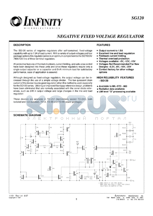 SG120-05T datasheet - Negative Fixed Linear Voltage Regulators