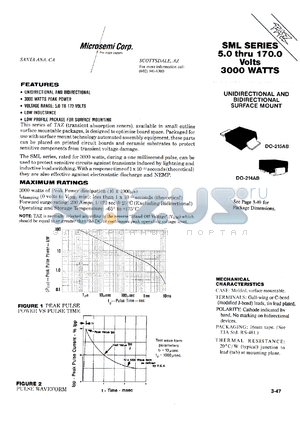 SMLG10CA datasheet - Transient Voltage Suppressor