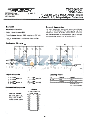 TC306AL/CL datasheet - High Noise Immunity Logic