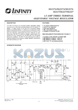 SG117R/DESC datasheet - Positive Adjustable Linear Voltage Regulators
