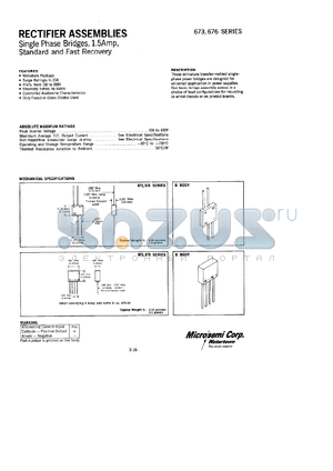 676-2S datasheet - Single Phase Bridge