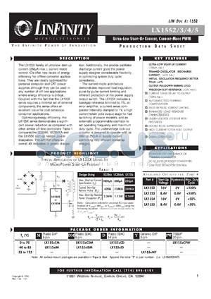 LX1552CDM datasheet - Current Mode PWMs