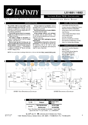 LX1682IDM datasheet - PWM Controllers