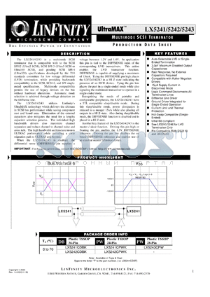 LX5242CDB datasheet - SCSI - Multi-Mode