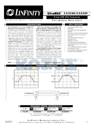 LX5249CDB datasheet - SCSI - Low Voltage Differential (LVD)