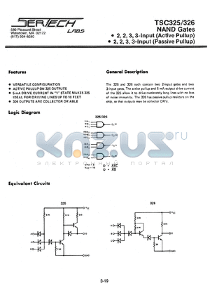 TC326AL/CL datasheet - High Noise Immunity Logic