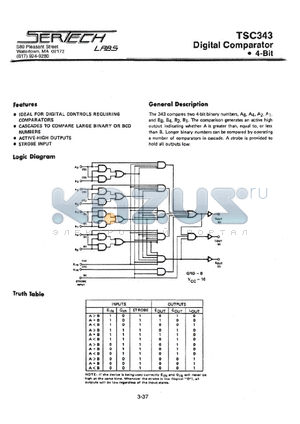 TC343AL/CL datasheet - High Noise Immunity Logic