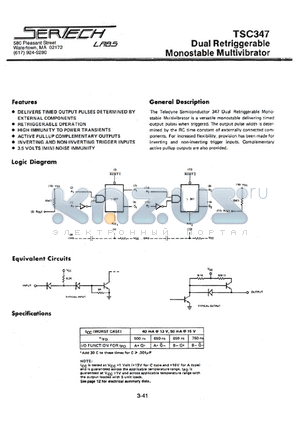 TC347AL/CL datasheet - High Noise Immunity Logic