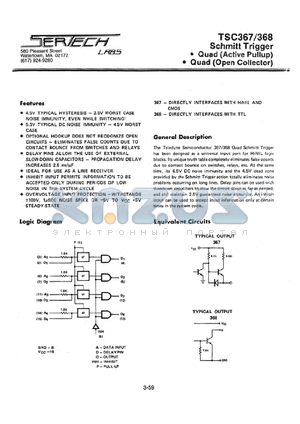 TC367AL/CL datasheet - High Noise Immunity Logic