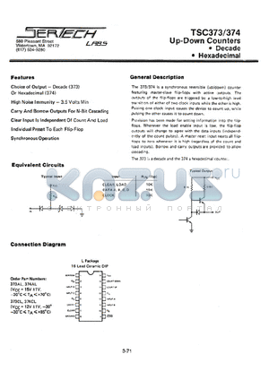 TC374AL/CL datasheet - High Noise Immunity Logic