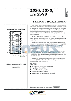 A2588SLW datasheet - 8-channel source drivers