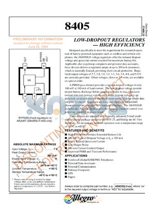 A8405SLH-32 datasheet - Low-dropout regulator