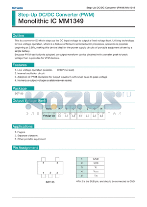 MM1349B datasheet - Step-up DC/DC coverter(PWM)