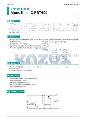 PST600FM datasheet - System reset