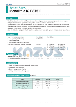 PST611WM datasheet - System reset