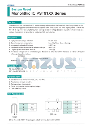 PST9119N datasheet - System reset