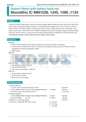 MM1134BF datasheet - System reset (with battery back-up)