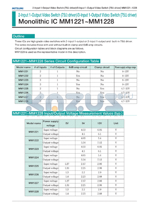 MM1222XF datasheet - 2-input 1-output video switch