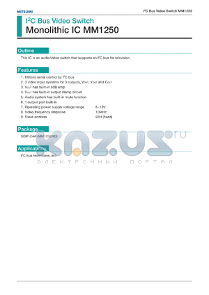 MM1250XD datasheet - IC bus video switch