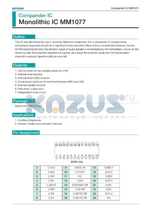 MM1077XF datasheet - Compander IC