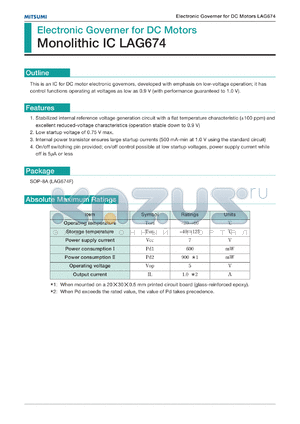 LAG674F datasheet - Electronic governer for DC motors