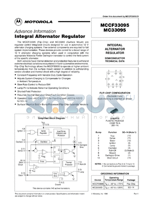 MCCF33095D datasheet - Integral alternator regulator