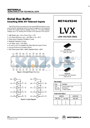 MC74LVX240D datasheet - Octal bus buffer