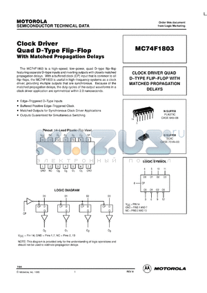 MC74F1803N datasheet - Clock driver quad D-type flip-flop