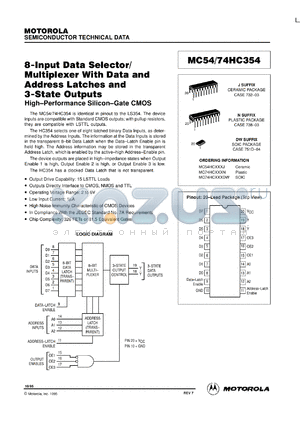 MC74HC354DW datasheet - 8-input data selector/multiplexer